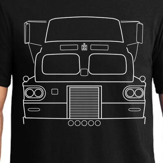 International Harvester Sightliner Classic Truck White Line Funny Gift Pajama Set