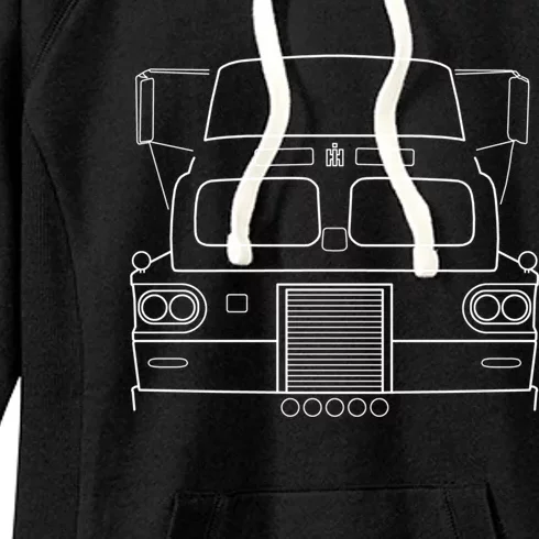 International Harvester Sightliner Classic Truck White Line Funny Gift Women's Fleece Hoodie