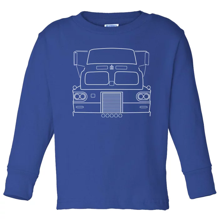 International Harvester Sightliner Classic Truck White Line Funny Gift Toddler Long Sleeve Shirt