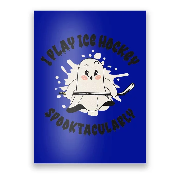 Ice Hockey Sports Halloween Season Ghost Player Poster