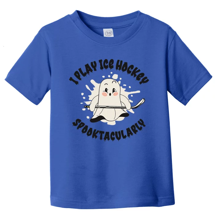 Ice Hockey Sports Halloween Season Ghost Player Toddler T-Shirt