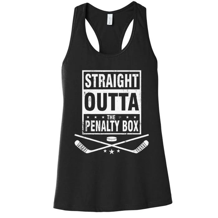 Ice Hockey Straight Outta The Penalty Box Hockey Lover Women's Racerback Tank