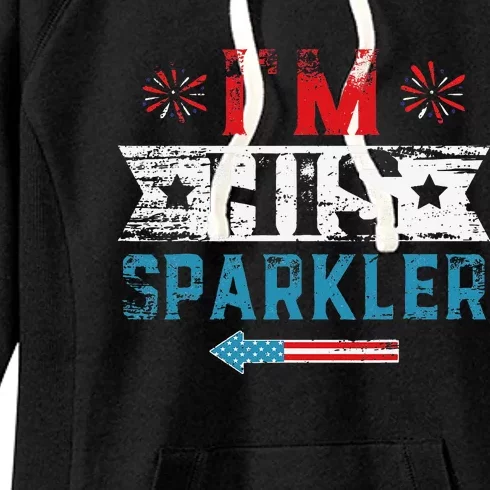 I'm His Sparkler His And Her 4th Of July Matching Couples Women's Fleece Hoodie