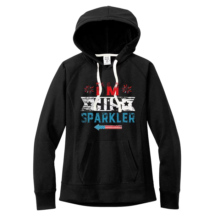 I'm His Sparkler His And Her 4th Of July Matching Couples Women's Fleece Hoodie