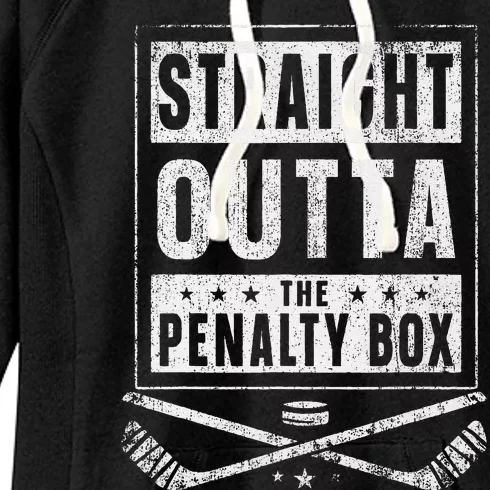 Ice Hockey Straight Outta Penalty Box Funny Women's Fleece Hoodie