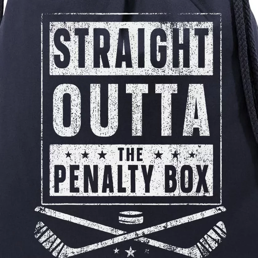 Ice Hockey Straight Outta Penalty Box Funny Drawstring Bag