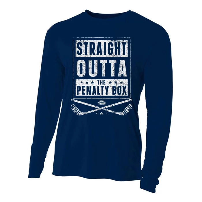 Ice Hockey Straight Outta Penalty Box Funny Cooling Performance Long Sleeve Crew