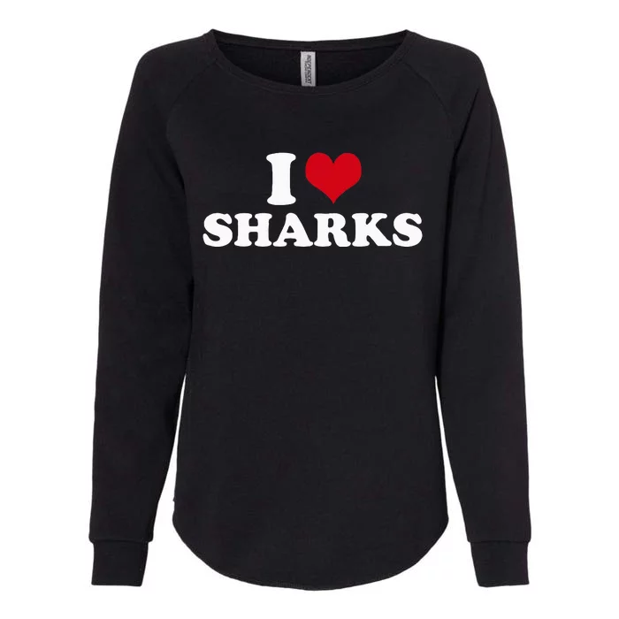 I Heart Sharks Womens California Wash Sweatshirt