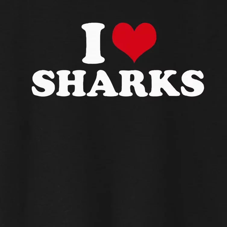 I Heart Sharks Women's Crop Top Tee