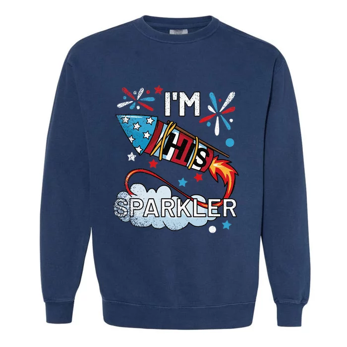 I'm His Sparkler July 4th His And Hers Matching Couples Cute Garment-Dyed Sweatshirt