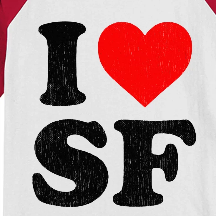 I Heart Sf Souvenir Frisco I Love San Francisco Kids Colorblock Raglan Jersey