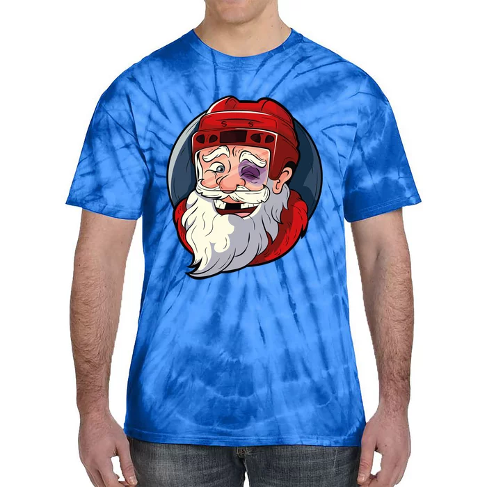 Ice Hockey Santa Claus Goalie Coach Christmas Funny Gift Tie-Dye T-Shirt