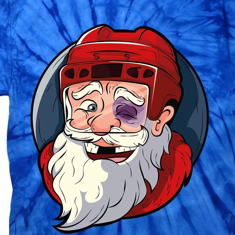 Ice Hockey Santa Claus Goalie Coach Christmas Funny Gift Tie-Dye T-Shirt