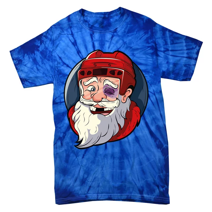 Ice Hockey Santa Claus Goalie Coach Christmas Funny Gift Tie-Dye T-Shirt