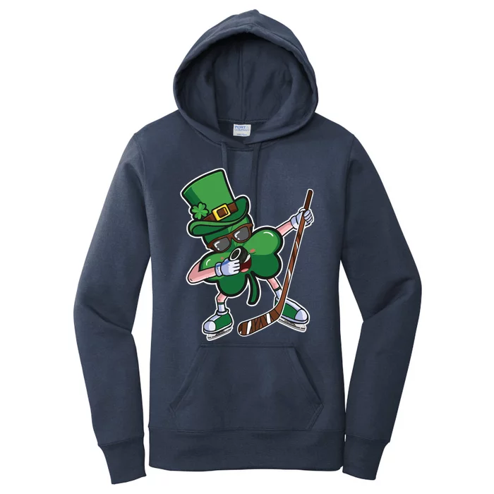 Ice Hockey St Patricks Day Hockey Shamrock Funny Gift Women's Pullover Hoodie