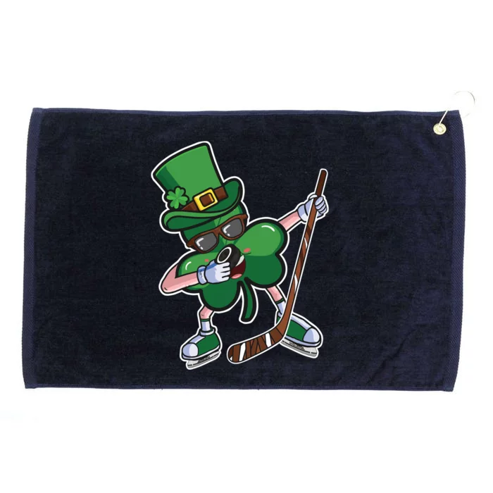 Ice Hockey St Patricks Day Hockey Shamrock Funny Gift Grommeted Golf Towel