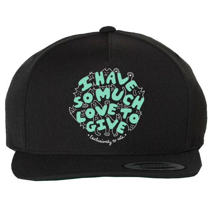 I Have So Much Love To Give Exclusively To Cats Wool Snapback Cap