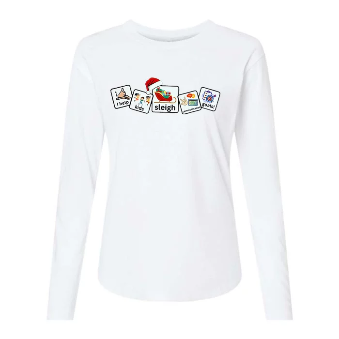 I Help Sleigh Communication Goals Christmas Womens Cotton Relaxed Long Sleeve T-Shirt