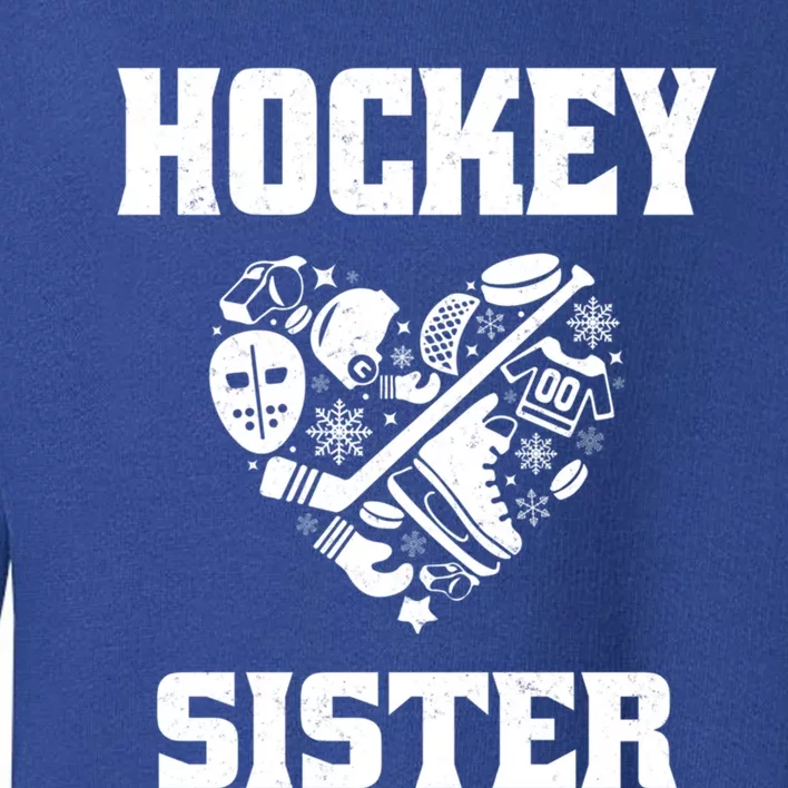 Ice Hockey Sister Love Heart Game Day For Winter Sports Fun Great Gift Toddler Sweatshirt