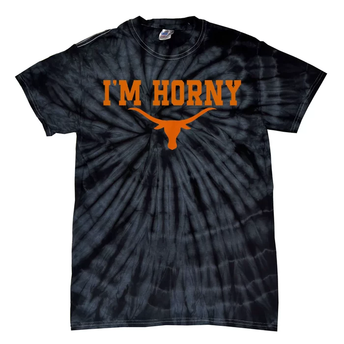 I’M Horny Texaslonghorns Austin Pride Bull American Tie-Dye T-Shirt