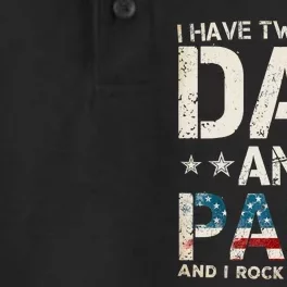 I Have Two Titles Dad And Papa Us American Flag Fathers Day Dry Zone Grid Performance Polo