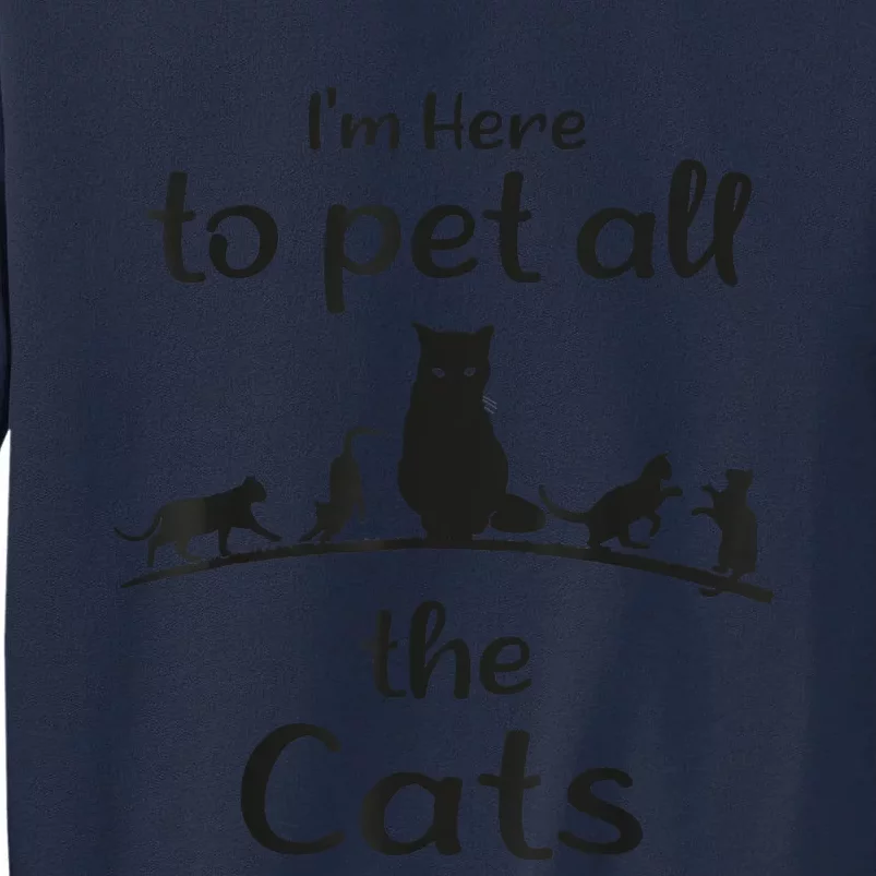 I'm Here To Pet All The Cats Funny Idea Cat Tall Sweatshirt