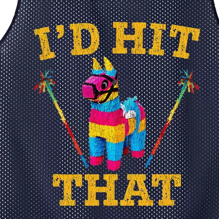 I'd Hit That Pinata Funny Cinco De Mayo Mesh Reversible Basketball Jersey Tank