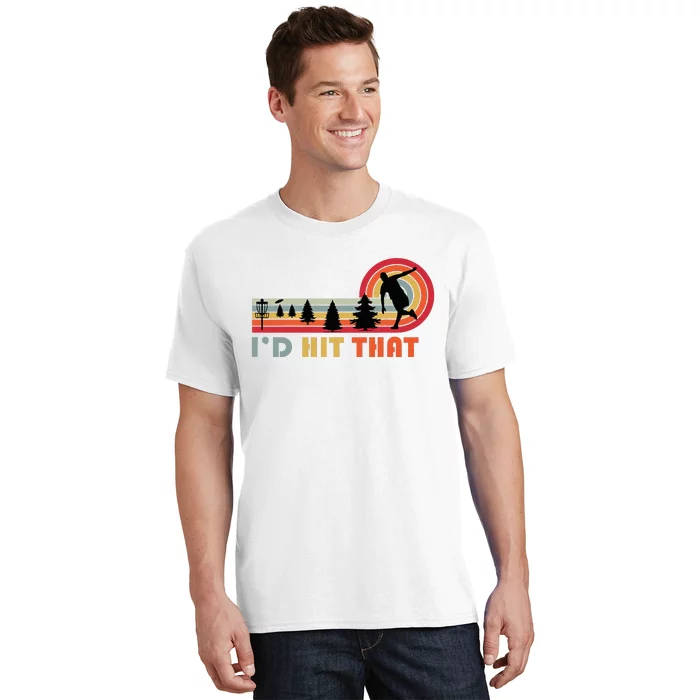 ID Hit That Funny Disc Golf Vintage Frisbee Dad Golfer T-Shirt