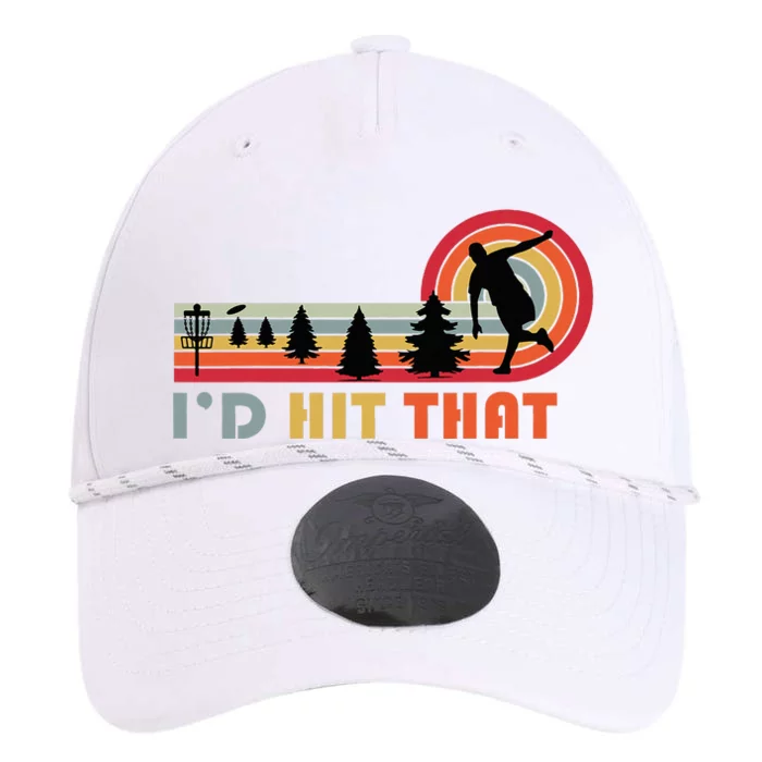 ID Hit That Funny Disc Golf Vintage Frisbee Dad Golfer Performance The Dyno Cap