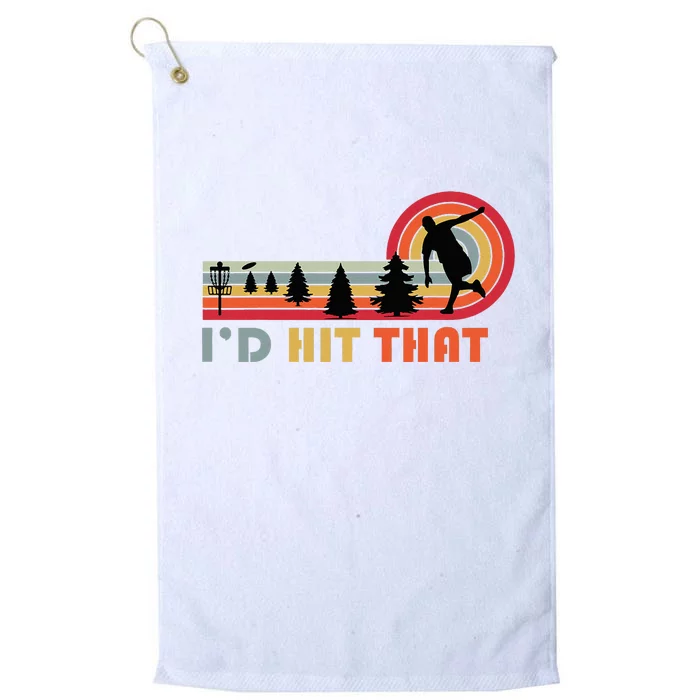 ID Hit That Funny Disc Golf Vintage Frisbee Dad Golfer Platinum Collection Golf Towel