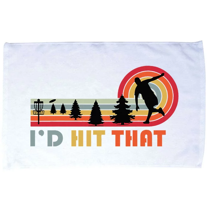 ID Hit That Funny Disc Golf Vintage Frisbee Dad Golfer Microfiber Hand Towel