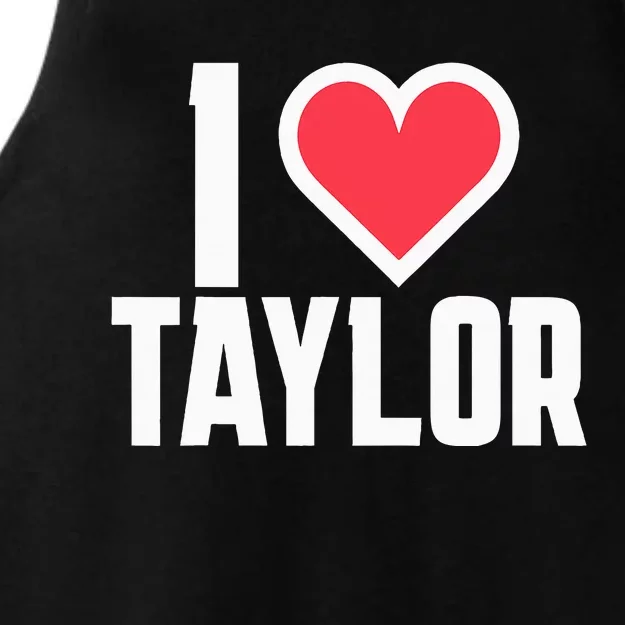 I Heart Taylor Love Design Ladies Tri-Blend Wicking Tank