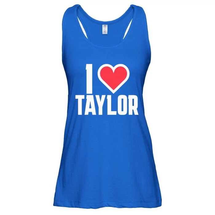 I Heart Taylor Love Design Ladies Essential Flowy Tank