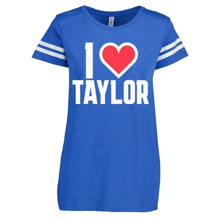 I Heart Taylor Love Design Enza Ladies Jersey Football T-Shirt