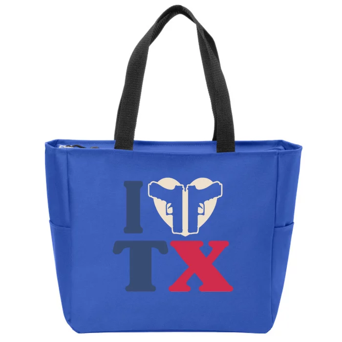 I Heart Texas Tx Love Pro Usa 2nd Adt Pro Gun Gift Zip Tote Bag