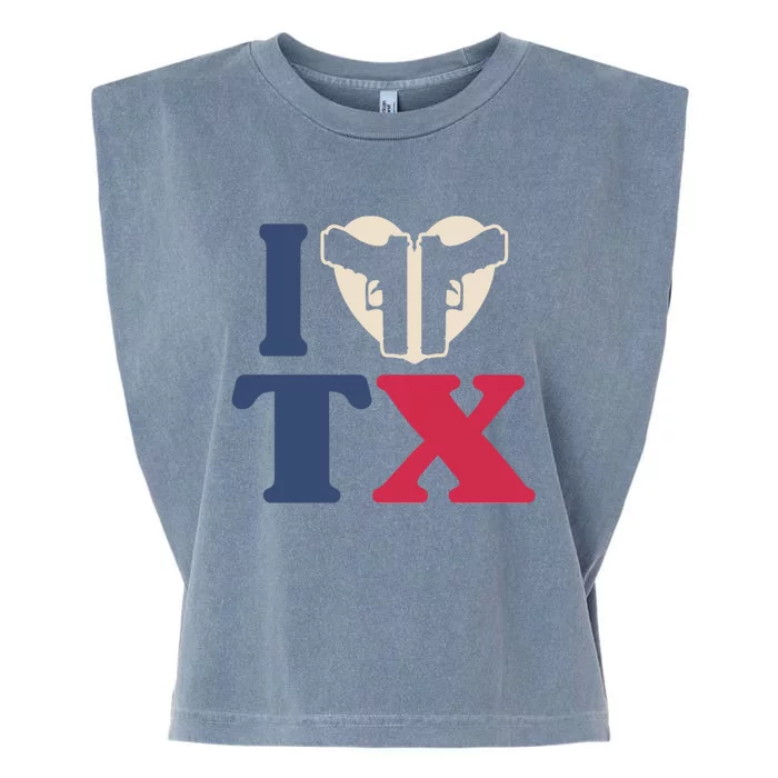 I Heart Texas Tx Love Pro Usa 2nd Adt Pro Gun Gift Garment-Dyed Women's Muscle Tee