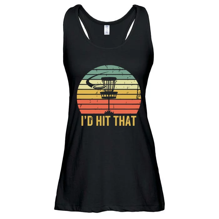 I'd Hit That Funny Disc Golf Vintage Frisbee Disc Sport Ladies Essential Flowy Tank