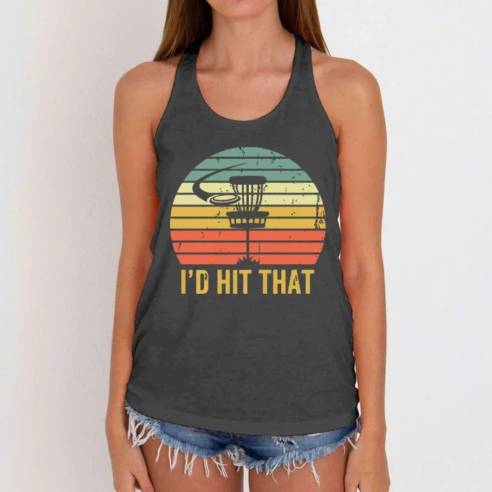 I'd Hit That Funny Disc Golf Vintage Frisbee Disc Sport Women's Knotted Racerback Tank