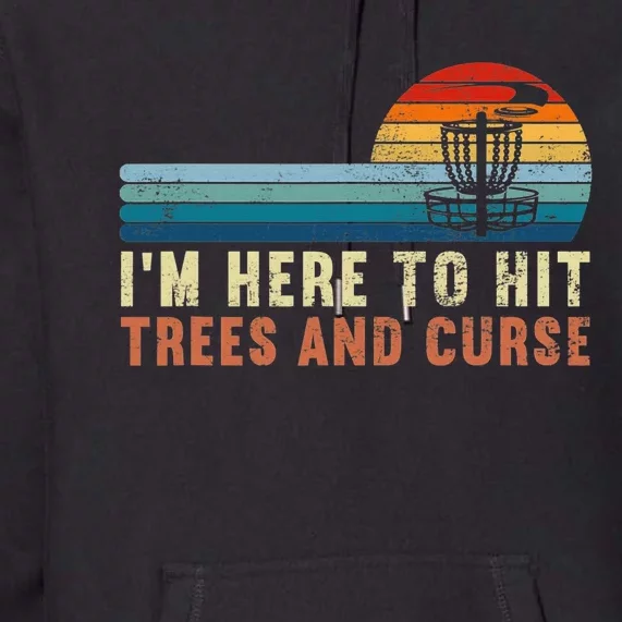 I'm Here To Hit Trees And Curse Disc Golf Gift Funny Premium Hoodie