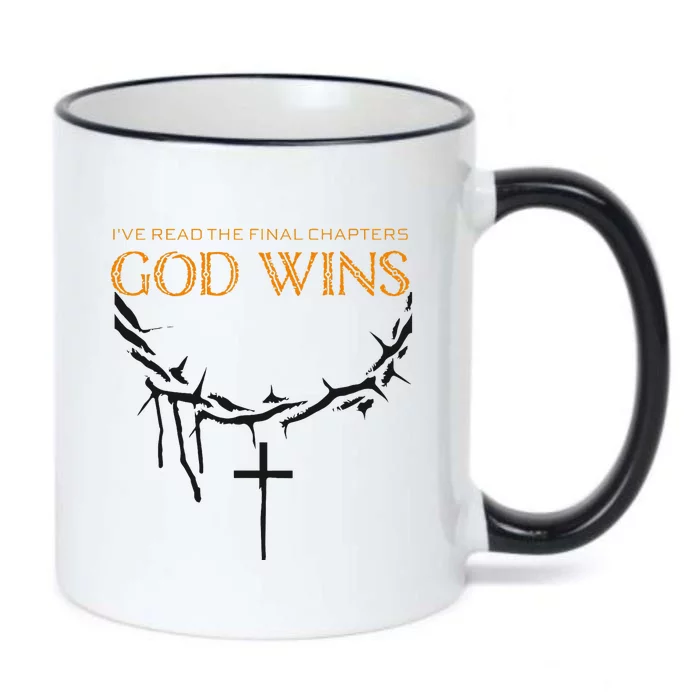 I Have The Last Chapters Of God Wins Distressed Quote Black Color Changing Mug