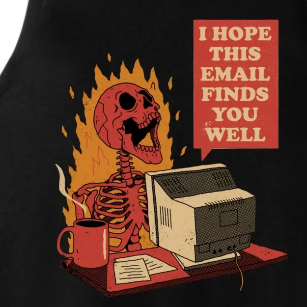 I Hope This Email Finds You Well Funny Skeleton Ladies Tri-Blend Wicking Tank