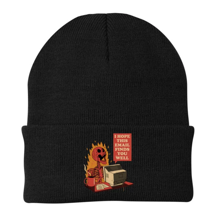 I Hope This Email Finds You Well Funny Skeleton Knit Cap Winter Beanie