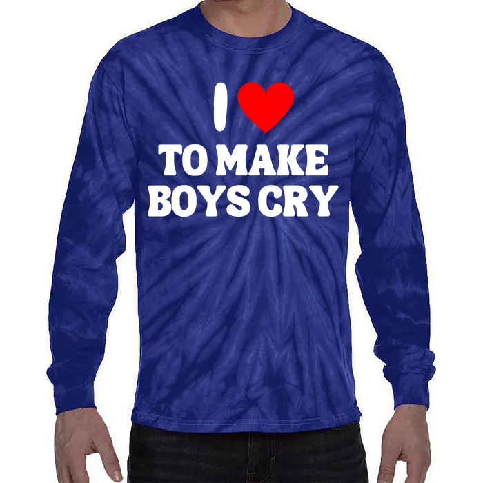 I Heart To Make Boys Cry Funny Red Heart Love Girls Tie-Dye Long Sleeve Shirt