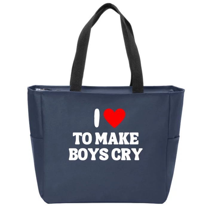 I Heart To Make Boys Cry Funny Red Heart Love Girls Zip Tote Bag