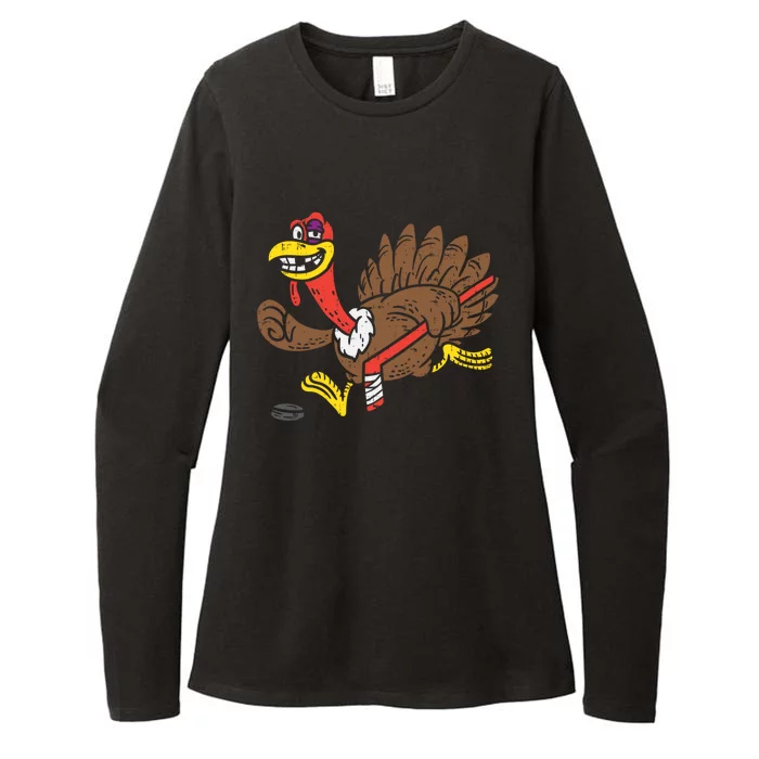 Ice Hockey Turkey Funny Happy Thanksgiving Party Gift Idea Gift Womens CVC Long Sleeve Shirt