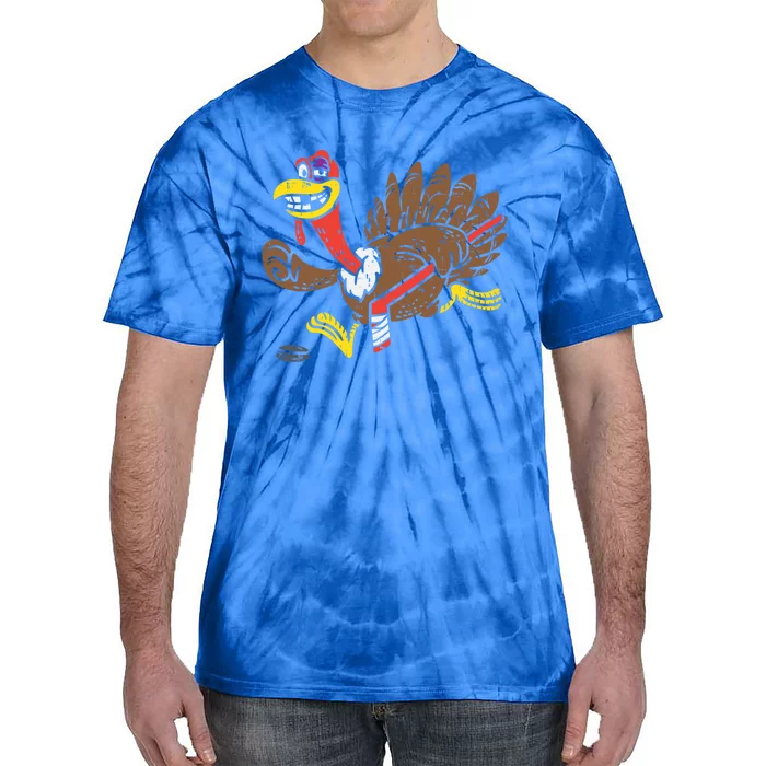 Ice Hockey Turkey Funny Happy Thanksgiving Party Gift Idea Gift Tie-Dye T-Shirt