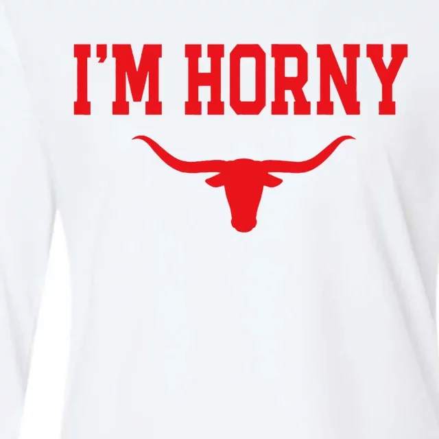 I'm Horny Texas Fan Womens Cotton Relaxed Long Sleeve T-Shirt