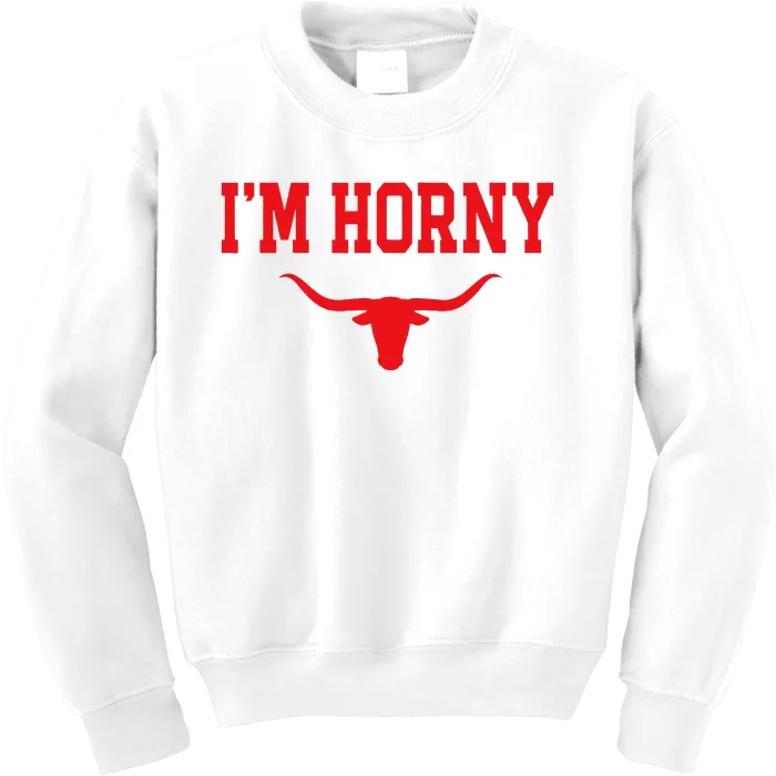 I'm Horny Texas Fan Kids Sweatshirt