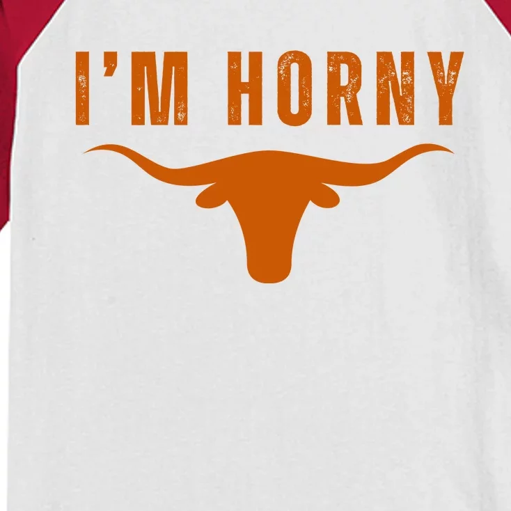 I’m Horny Texas Kids Colorblock Raglan Jersey