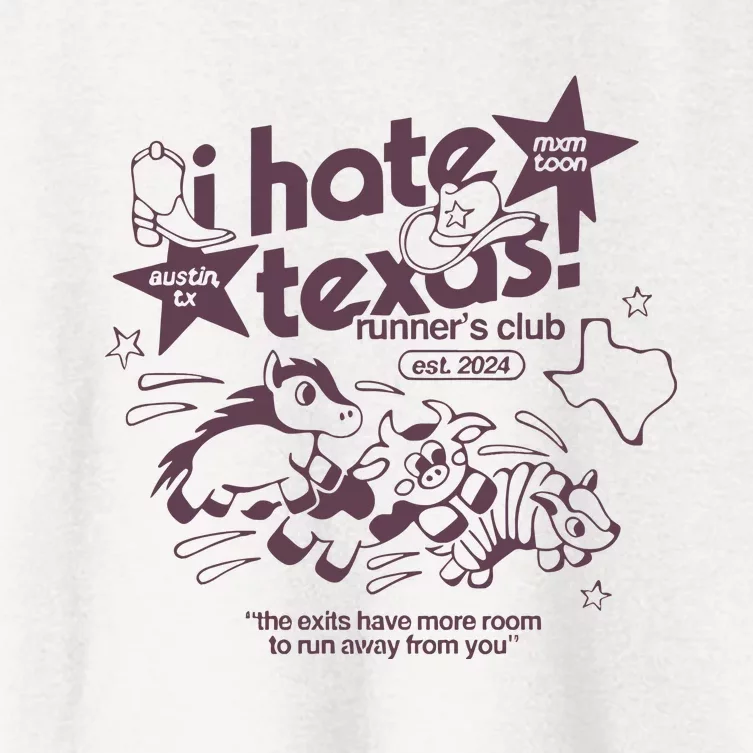 I Hate Texas RunnerS Women's Crop Top Tee